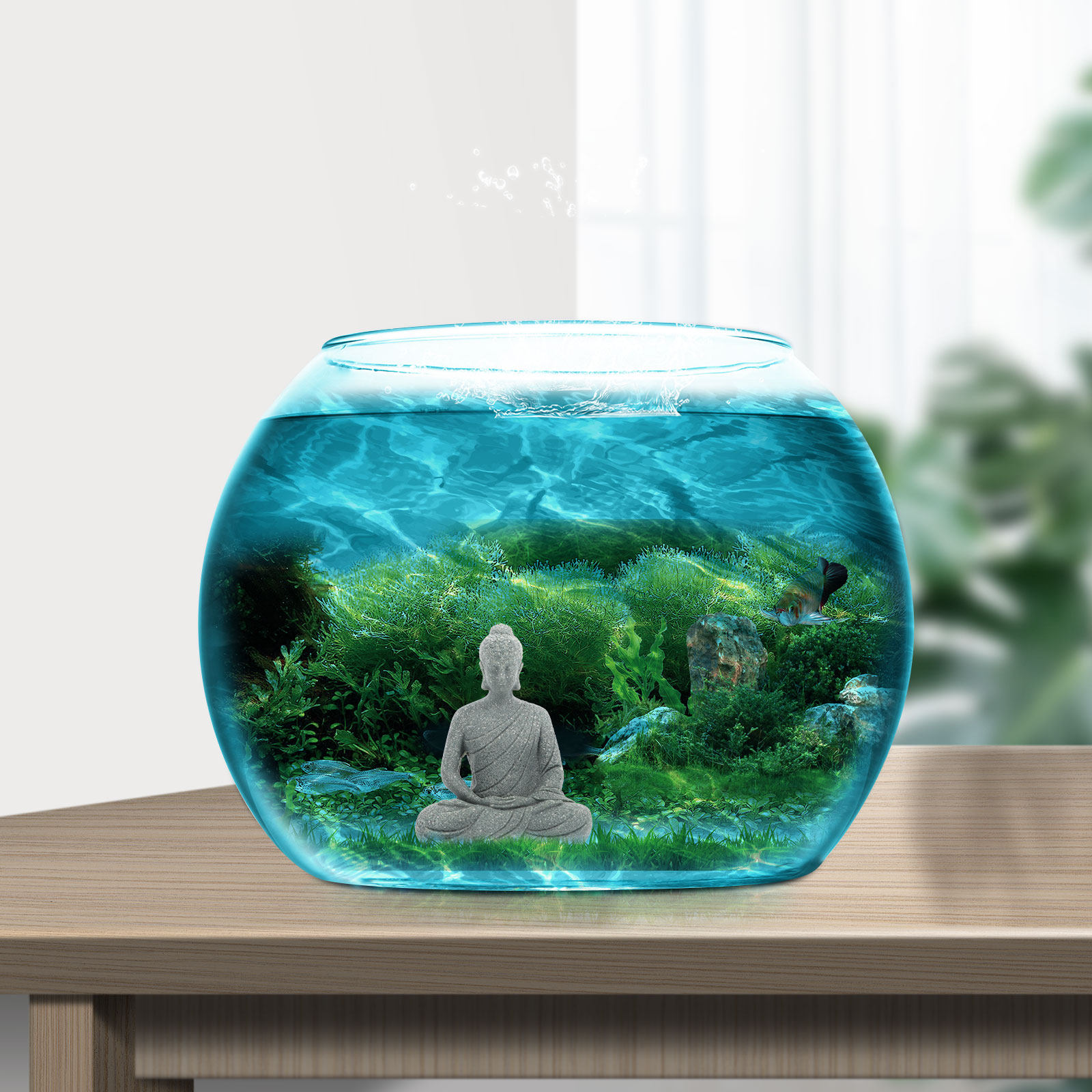 Mini Buddha Statue Resin Aquar - Aquarium Fish Small review and price